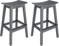 VINGLI 29" Outdoor Bar Stools Set of 2, HDPE Poly Lumber Bar Chairs by VINGLI