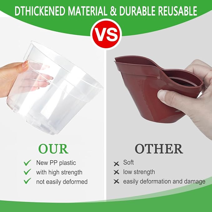 BTPLASTIK Clear Plastic Nursery Pots - Image 4