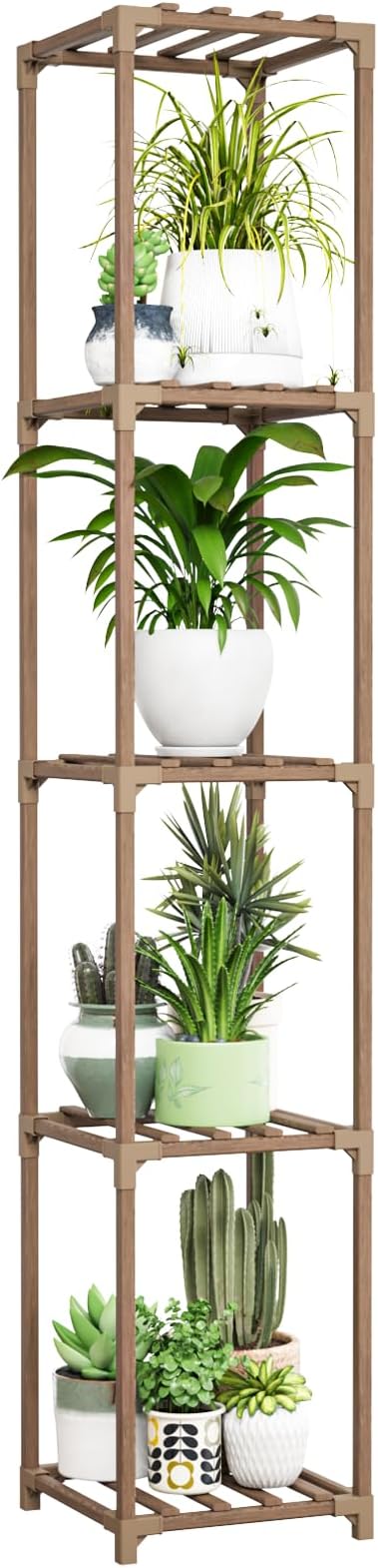 Bamworld Corner Plant Stand Indoor Tall Plant Shelf 5-tier Wood Plant Holder by Bamworld