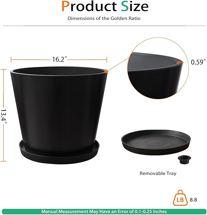 Wide Planters for Outdoor Plants, Extra Large Indoor Flower Pots for Garden - Image 2