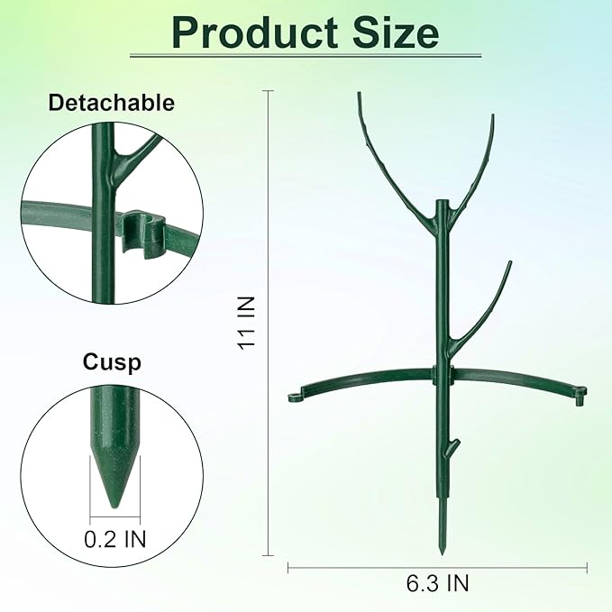 18 Pcs Plant Support Stakes & Plant Cage Support Rings, Plant Supports - Image 2