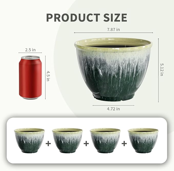Flower Pots, 8 Inch Plastic Plant Pots - Image 2