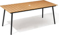 70" Patio Outdoor Dining Table for 4-6, Weather-Resistant Wood-Grain Top by VredHom