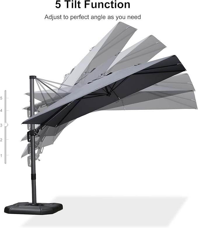 PURPLE LEAF 6' X 10' Left-right Tilt Patio Umbrella Outdoor Cantilever Swivel - Image 9