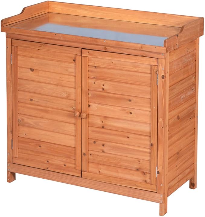 GDLF Outdoor Garden Patio Wooden Storage Cabinet Furniture Waterproof Tool Shed - Image 2