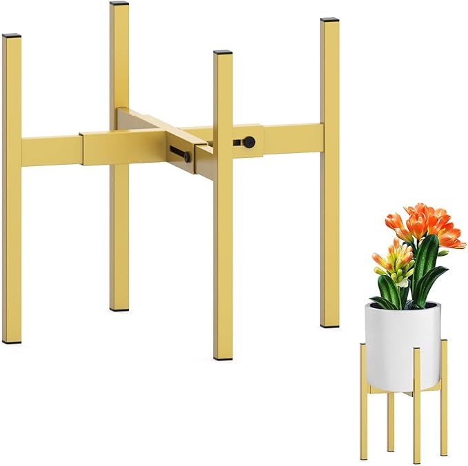 Heavy Plant Stand for 10"-16" Plant Pot Indoor Outdoor Corner, Adjustable Metal by DDPow