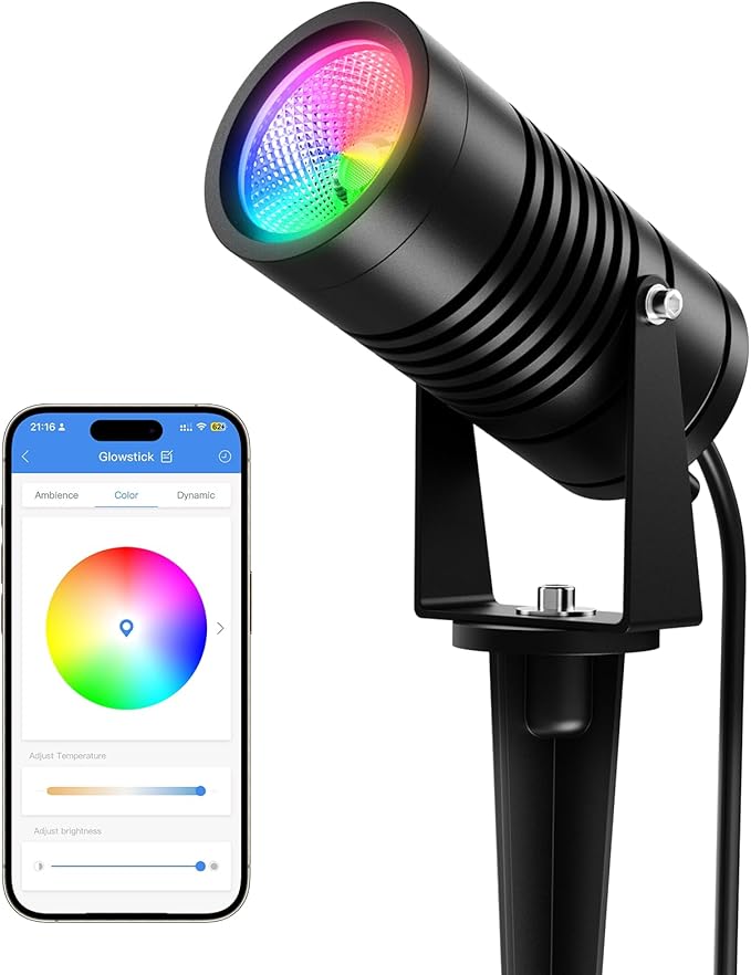 Smart Landscape Lights, APP Controlled RGBCW Color Changing Spot Lights by TakThree
