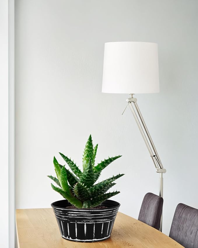 vensovo 10 Inches Black Metal Rustic Plant Pots - Image 5