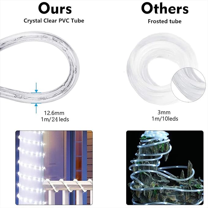 150ft LED Rope Lights Outdoor, 1080 LED Connectable and Flexible Tube Lights - Image 5