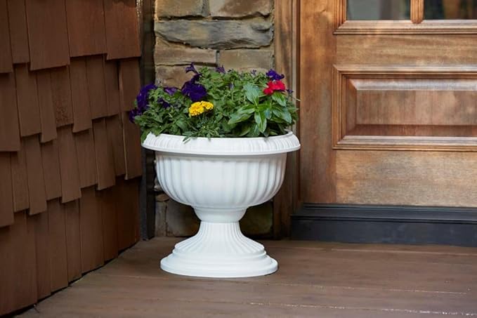 Southern Patio Dynamic Design 18 Inch Outdoor Home Resin Grecian Urn Versatile - Image 4