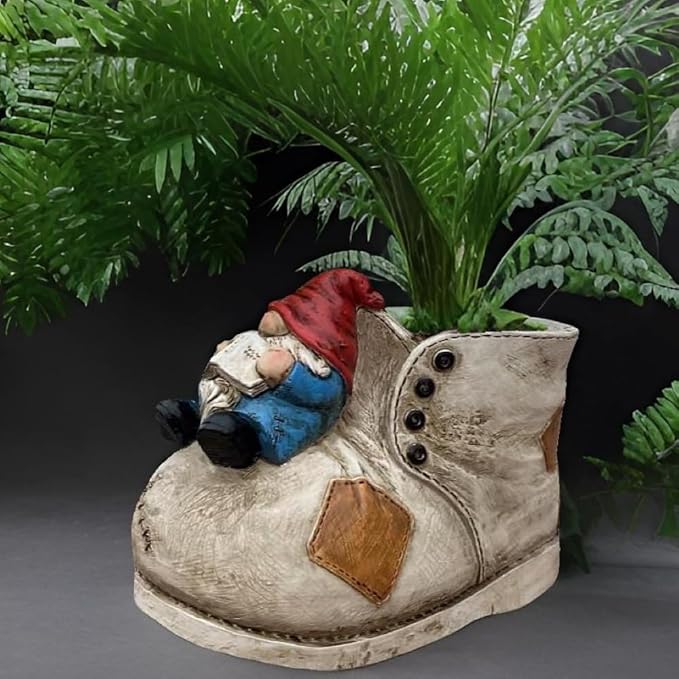 Cute Planter Pot Suitable for Indoor and Outdoor, Small gnome Resin Succulent - Image 4