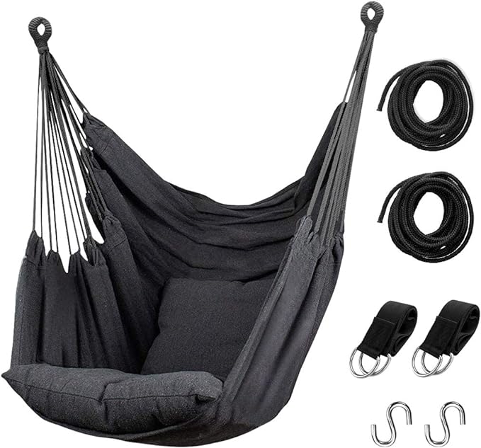 Hommtina Hammock Chair Hanging Rope Swing, Max 300 Lbs Hanging Chair by Hommtina