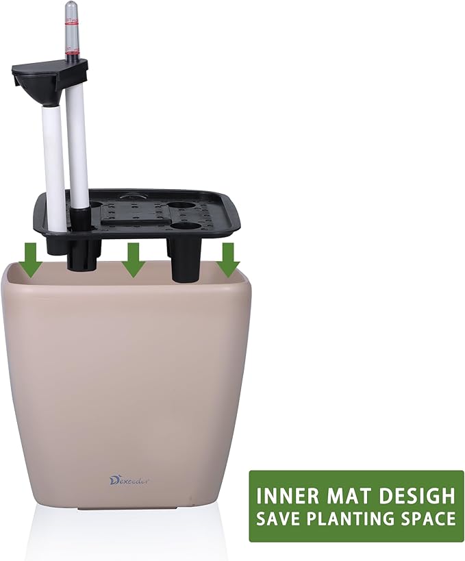 Dexceder 11x10 Self Watering Planter Indoor Outdoor, Inner Mat Design, - Image 4