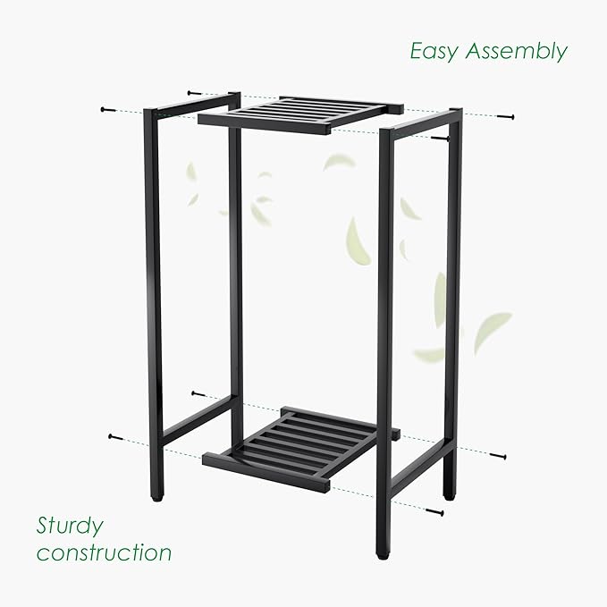Zhongma 2 Tier 30" Tall Indoor Outdoor Plant Stand, 12 L x 12 W x 30 H inch - Image 8