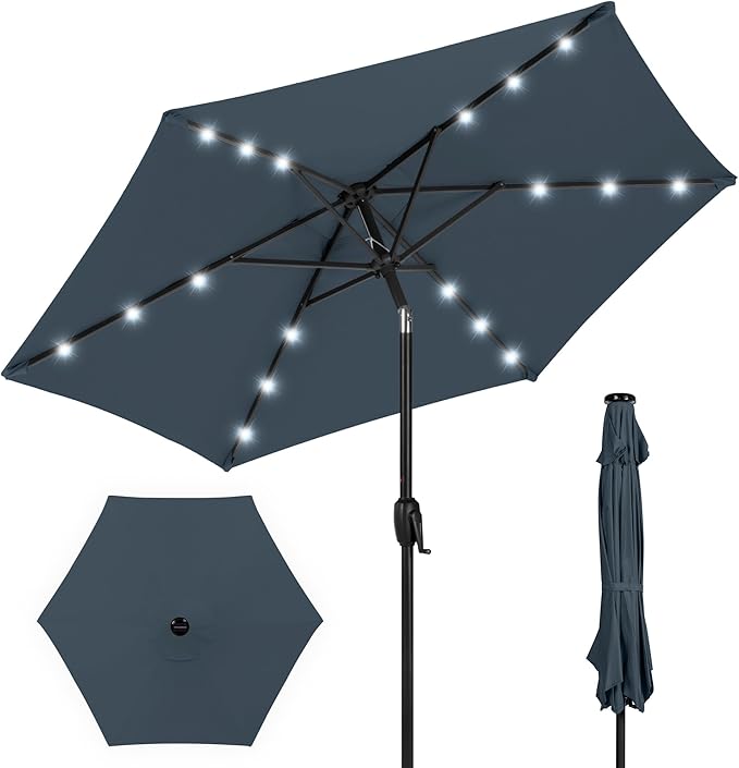 Best Choice Products 7.5ft Outdoor Solar Market Table Patio Umbrella by BestChoiceProducts