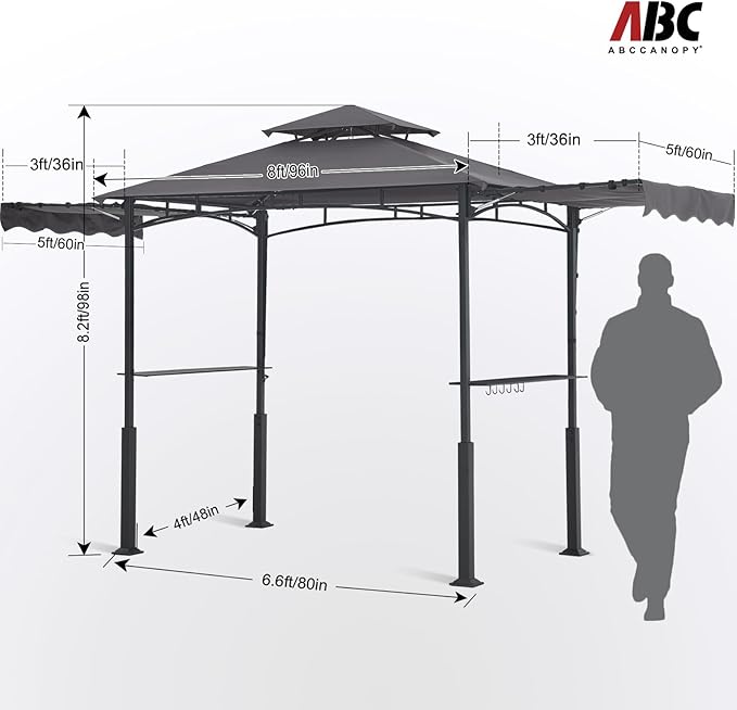 ABCCANOPY Grill Gazebo with 2 Side Awnings - Image 4