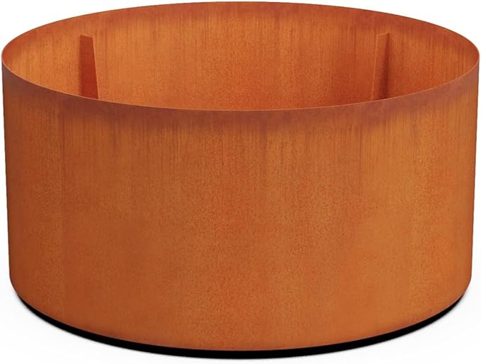 PLANTERCRAFT Corten Steel Metal Planter Box, Round Sizes, Modern Garden Steel by Plantercraft