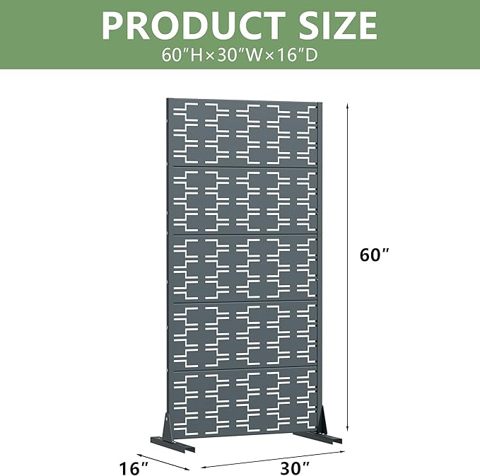 Casaphoria Metal Privacy Screen Outdoor, Drakgrey-Brick - Image 4