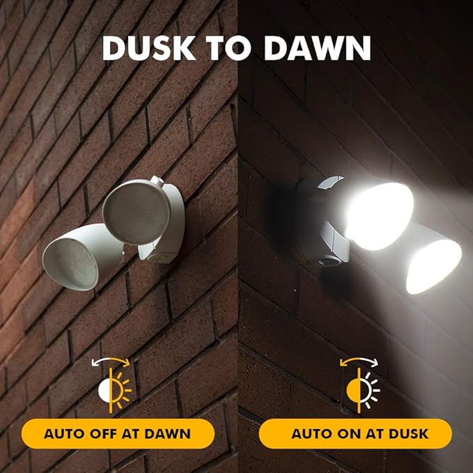 LUTEC 6222W-D2D 3500 Lumen 32 Watt Dusk to Dawn Dual-Head Flood Light Outdoor - Image 2