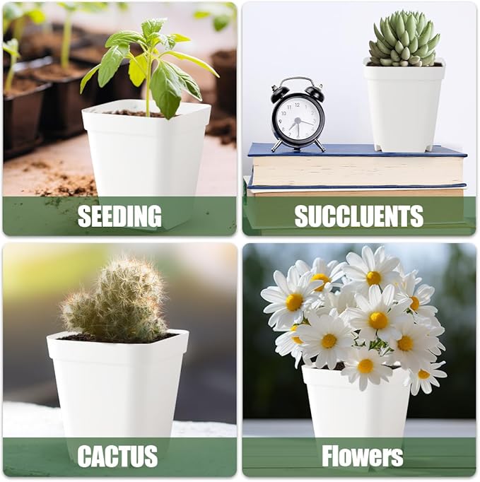 80 Pcs Nursery Pots 4 Inch, Plastic Seed Starting Pot - Image 3