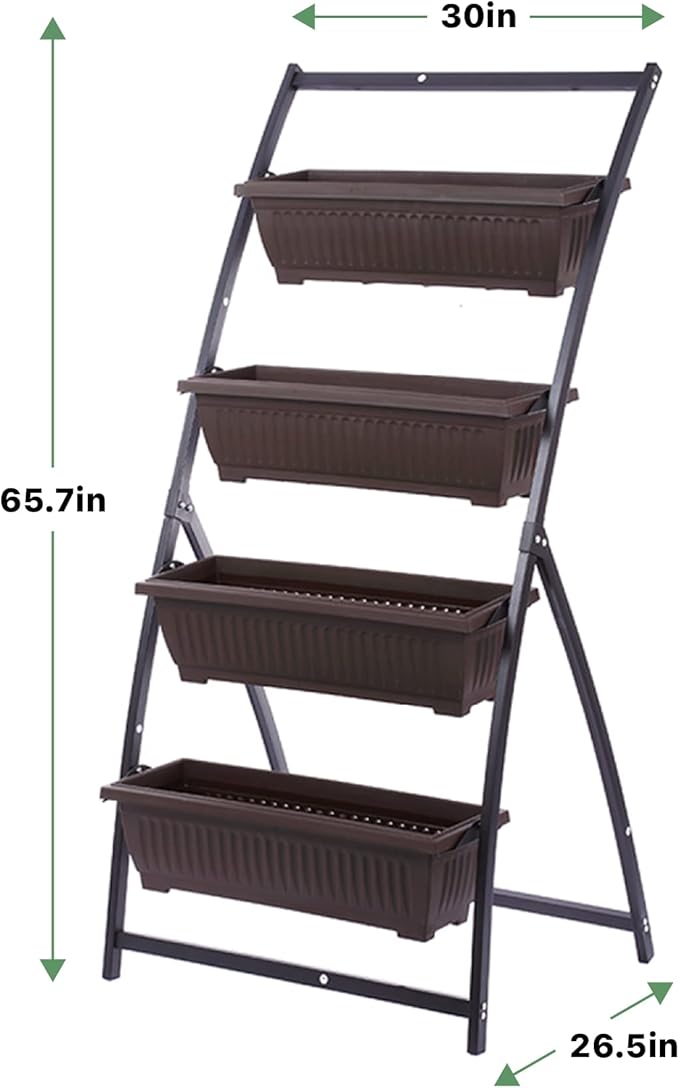 KHOMO GEAR Vertical Garden Planter Balcony Garden Outdoor 4 Tier Raised Bed Box - Image 2