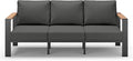 Aluminum Outdoor Patio Furniture 3 Seats, All-Weather Outdoor Patio Sofa by ComfCove