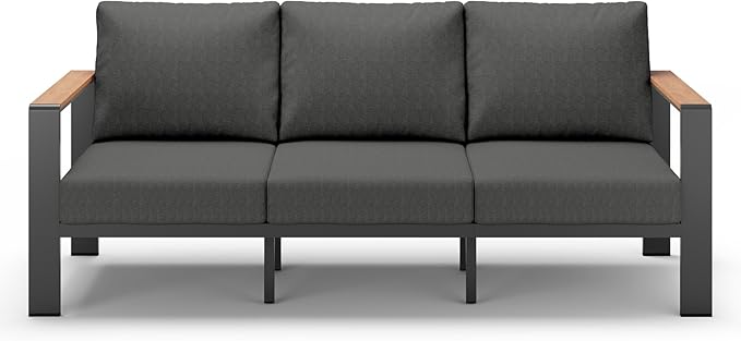 Aluminum Outdoor Patio Furniture 3 Seats, All-Weather Outdoor Patio Sofa by ComfCove