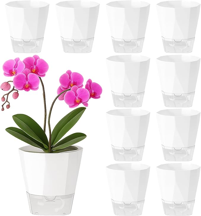 10 Pack Self Watering Pots for Indoor Plants, 6.7 Inches Self Watering Planters by Planterhoma