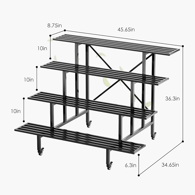 Zhongma 4 Tier Sturdy Metal Plant Stand - Image 6