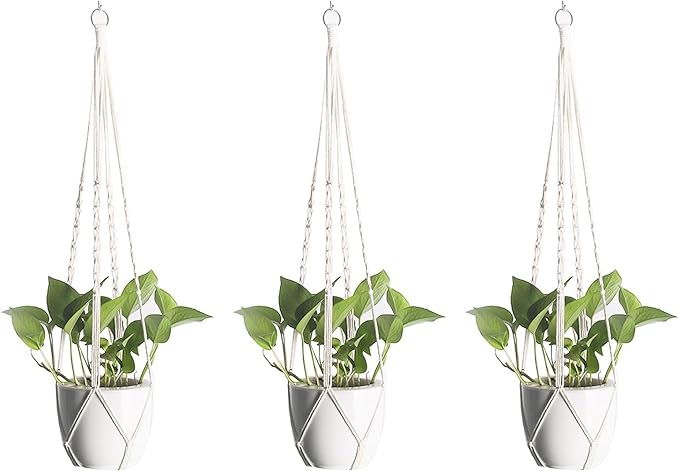 Macrame Plant Hangers 3 Pack, Hanging Plant Holders by dangjuacua