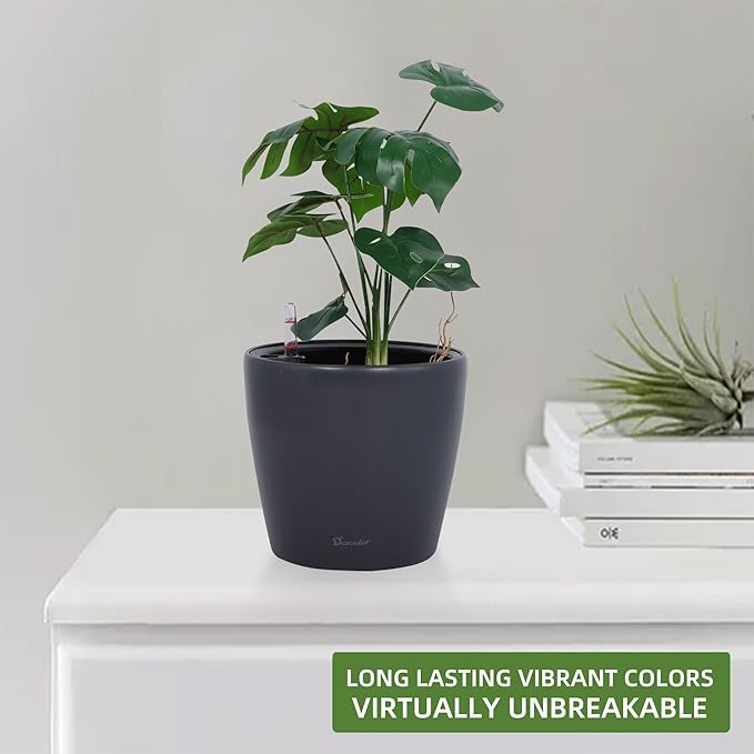 Dexceder 9x8 Inches Self Watering Planter Indoor Outdoor, Inner Pot Design - Image 6