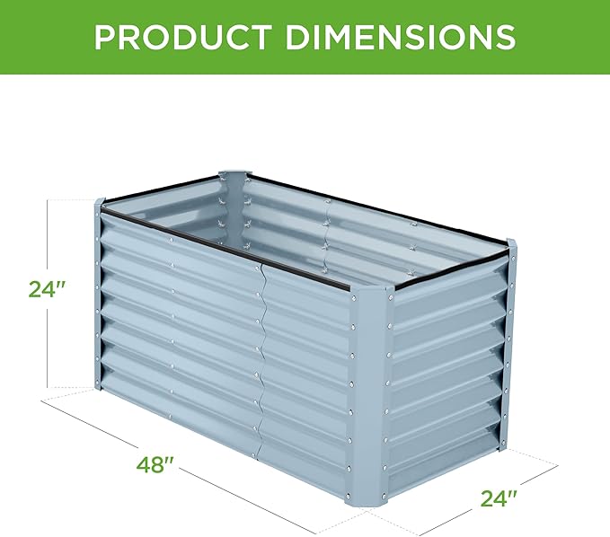 Best Choice Products 4x2x2ft Outdoor Metal Raised Garden Bed, Deep Root Box - Image 3