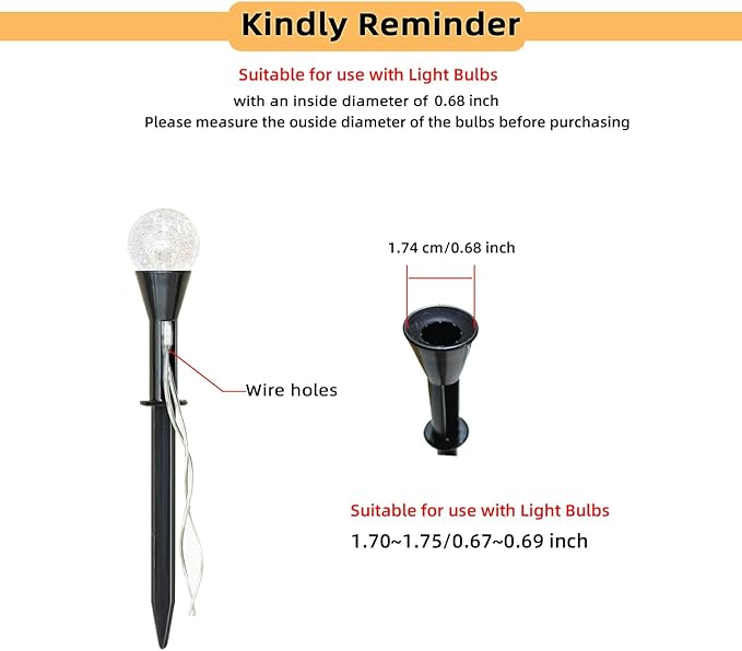 Replacement Stakes for Bulbs Solar Lawn lights, Solar String Light Stakes for - Image 2