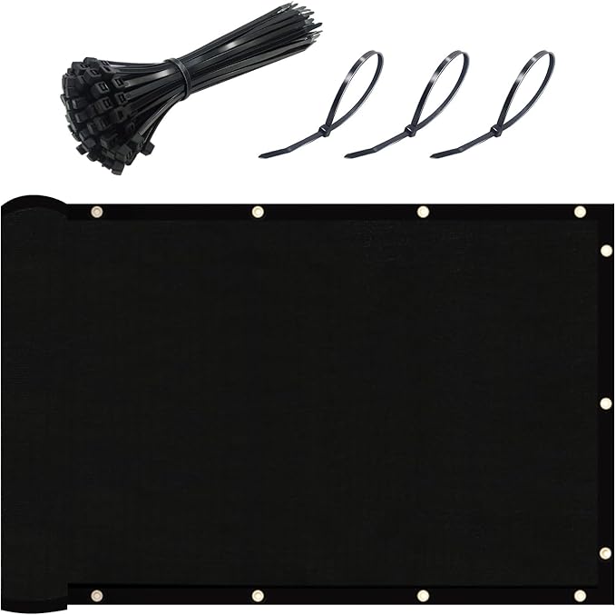 UPGRADE Privacy Fence Screen 6'x10' Black Outdoor 90% Visibility Blockage 170 by UPGRADE