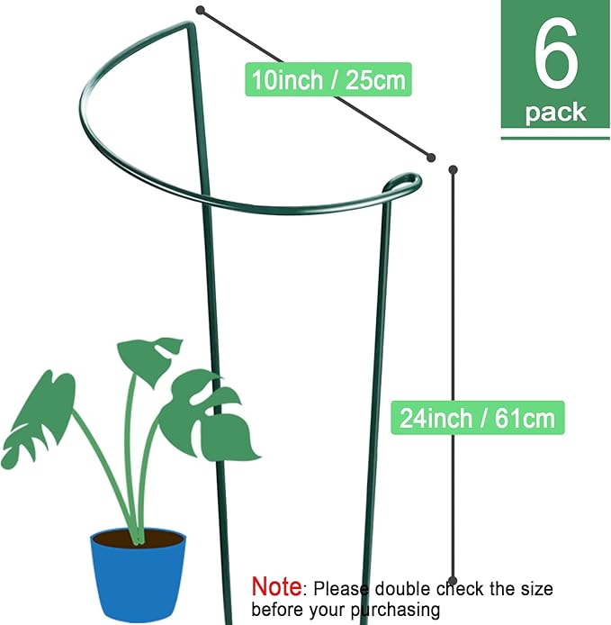 HiGift 6 Pack 24 Inch Plant Stakes, Flower Indoor Outdoor - Image 2