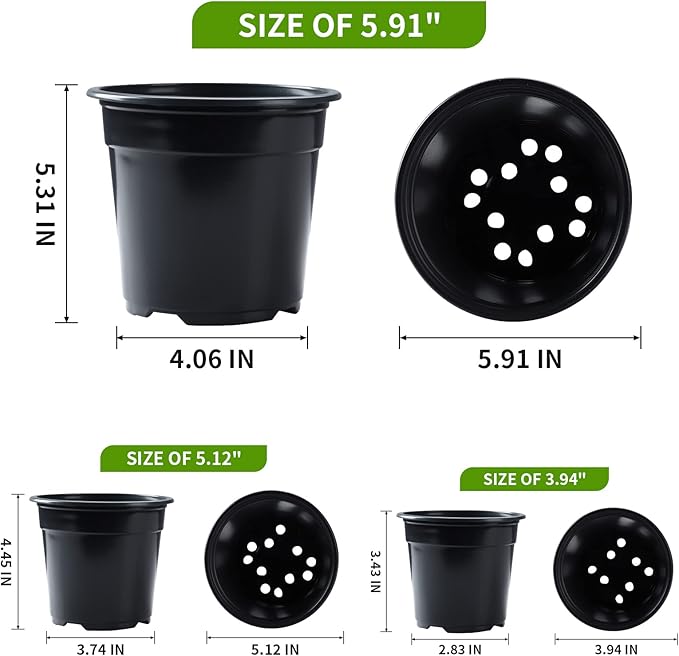 Oubest 30Pack Nursery Pots Plastic - Image 2