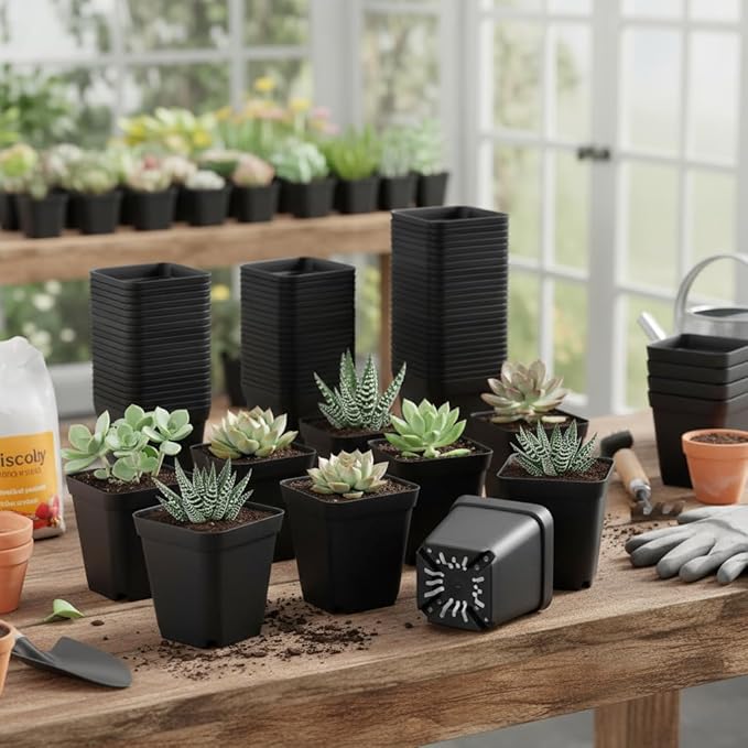 60 Pcs Nursery Pots 2.7 Inch, Plastic Seed Starting Pot - Image 7