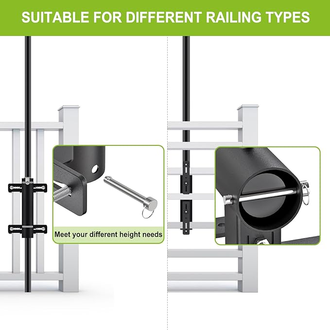 Heavy Duty Deck Railing Umbrella Holder, Adjustable Patio Umbrella Stand - Image 3