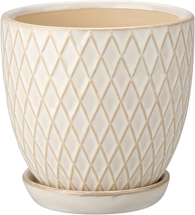 Oairse 4 inches Ceramic Planter Pots 3 Set of Small Round Flower Pots - Image 6