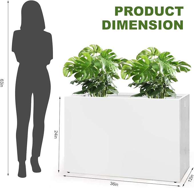 Galvanized Steel Planter Box-No Installation Required Metal Rectangular Block - Image 5