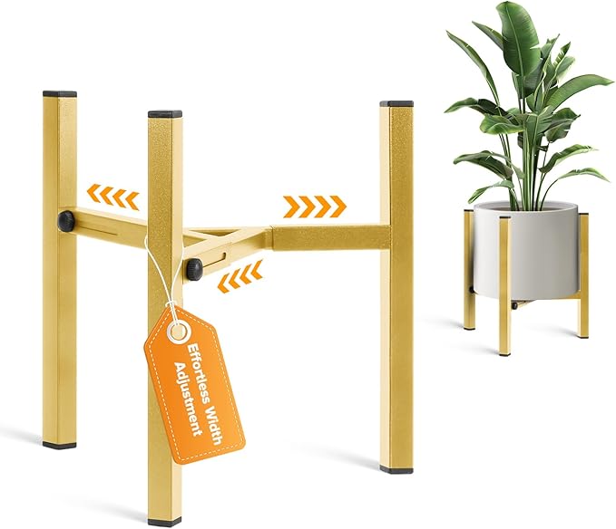 Plant Stand Indoor Adjustable, Metal Modern Indoor Plant Stand, Heavy Duty by SculptingLightGarden