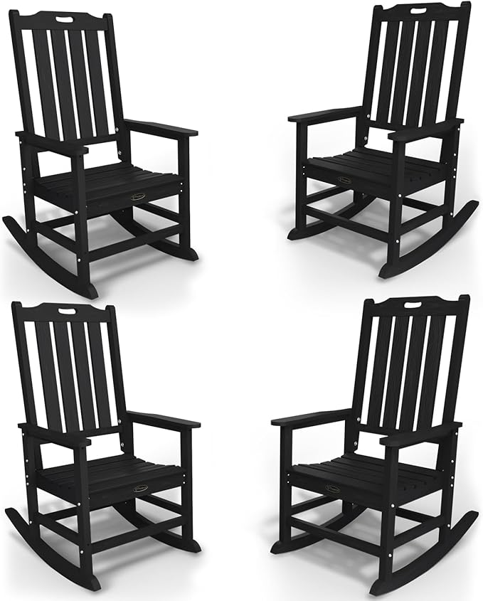Oversized Rocking Chair Set of 4, Outdoor Rocking Chair by THOEOE