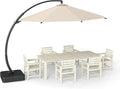 7-Piece White Outdoor Dining Set by PatioKingdom
