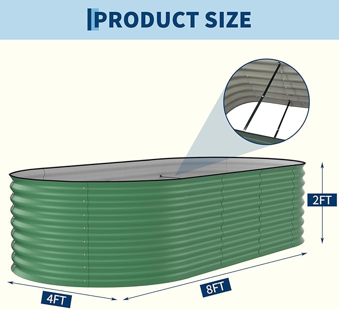 Garvee Galvanized Raised Garden Bed Outdoor, Rust-Resistant Raised Garden Beds - Image 2
