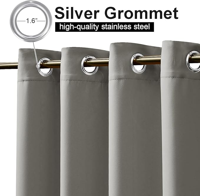 NICETOWN Patio Outdoor Curtain Waterproof, Thermal Insulated Stainless Steel - Image 2