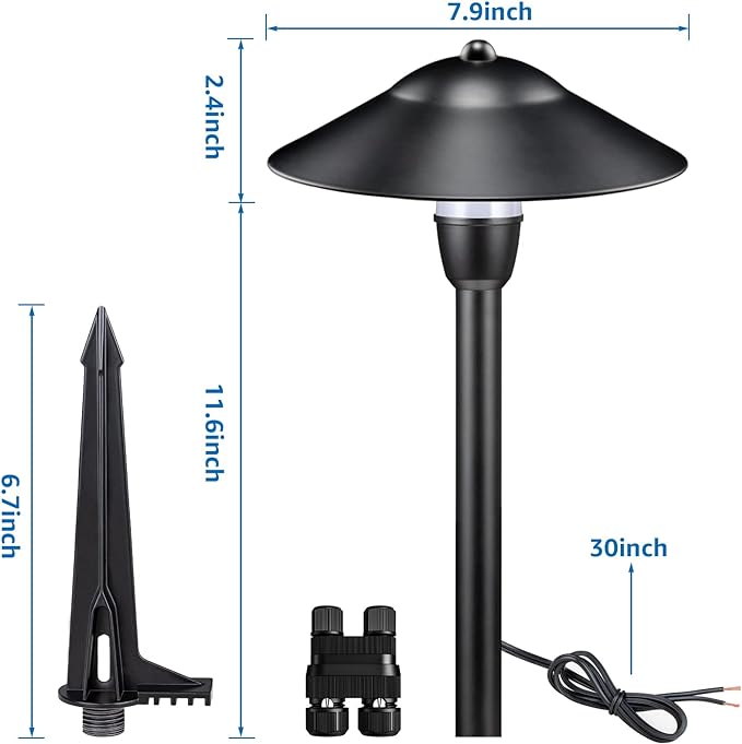SUNVIE LED Pathway Lights Low Voltage 12-24V 3W Landscape Lighting, 3000K Low - Image 7