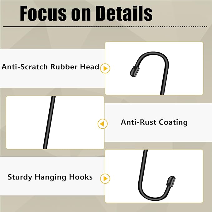 8 Pack 12 Inch Large S Hooks for Hanging Plants, Bird House and Clothes - Image 5