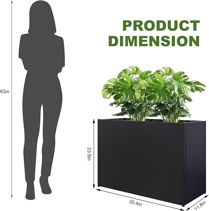 Metal Planter Box Rectangular Block - Image 4