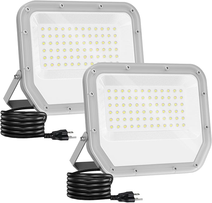 2 Pack Super Bright 6500k 10000lm LED Flood Lights Outdoor, 100w Led Outside by ELEKICO