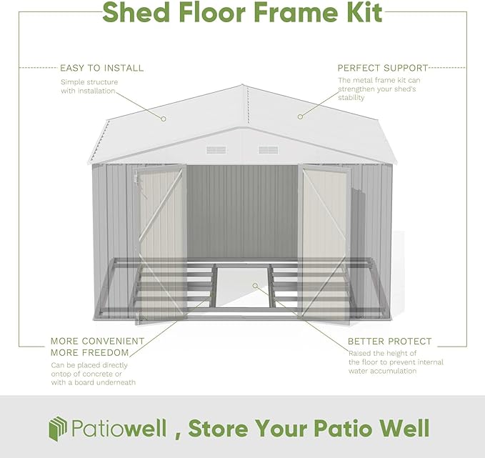 Patiowell 10 x 8 FT Outdoor Storage Shed - Image 3